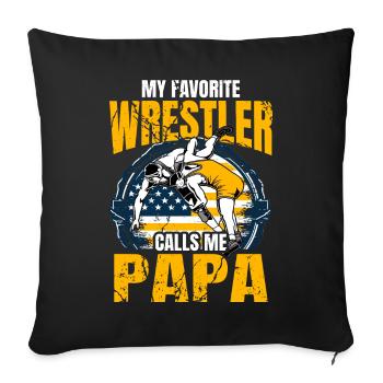Mon lutteur préféré m’appelle Papa - Housse de coussin décorative 45 x 45 cm - noir - Devant