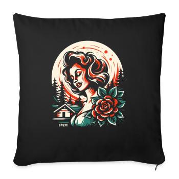 Roses are red - Sofa pillowcase 17,3'' x 17,3'' (45 x 45 cm) - black - Front