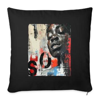 African Street Art Wall Painting - Sofa pillowcase 17,3'' x 17,3'' (45 x 45 cm) - black - Front