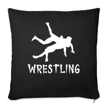 Wrestling - Sofa pillowcase 17,3'' x 17,3'' (45 x 45 cm) - black - Front