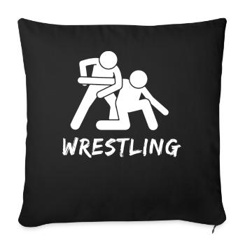 Wrestling - Sofa pillowcase 17,3'' x 17,3'' (45 x 45 cm) - black - Front