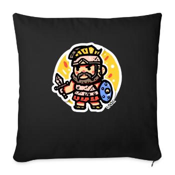 Little Chibi Roman Sparta Soldier - Sofa pillowcase 17,3'' x 17,3'' (45 x 45 cm) - black - Front