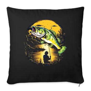 Poisson bar - Housse de coussin décorative 45 x 45 cm - noir - Devant