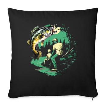 Poisson bar - Housse de coussin décorative 45 x 45 cm - noir - Devant