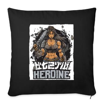 Muscular female heroine and swordswoman - Sofa pillowcase 17,3'' x 17,3'' (45 x 45 cm) - black - Front