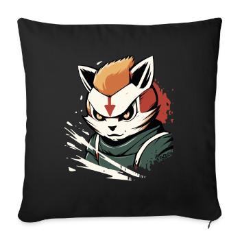 Super Superhuman Hero Hamster - Sofa pillowcase 17,3'' x 17,3'' (45 x 45 cm) - black - Front