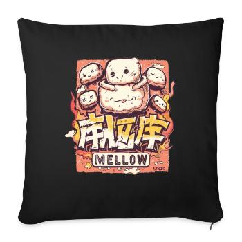 Gentle kawaii-style marshmallows - Sofa pillowcase 17,3'' x 17,3'' (45 x 45 cm) - black - Front