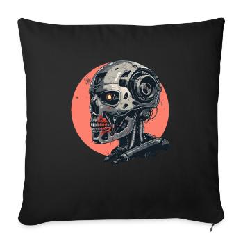 Cyborg Crime Force: Electric Metal Skull - Sofa pillowcase 17,3'' x 17,3'' (45 x 45 cm) - black - Front