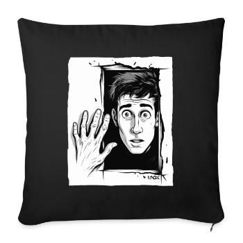 Abstract Surrealist Cartoon Man - Sofa pillowcase 17,3'' x 17,3'' (45 x 45 cm) - black - Front