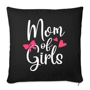 Maman de filles Maman filles filles maman fière maman - Housse de coussin décorative 45 x 45 cm - noir - Devant