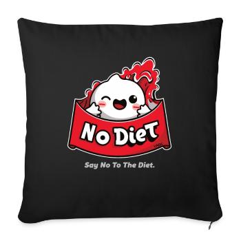 Dites non aux régimes : manger en s’amusant - Housse de coussin décorative 45 x 45 cm - noir - Devant