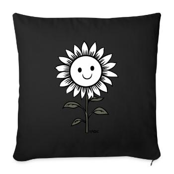 Cheerful Sunflower - Sofa pillowcase 17,3'' x 17,3'' (45 x 45 cm) - black - Front