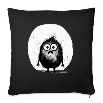 Confus Petit Monstre Mignon Effrayant - Housse de coussin décorative 45 x 45 cm - noir - Devant