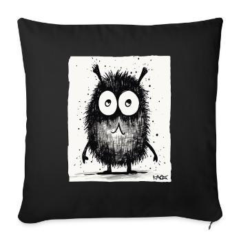 Drôle de petit monstre - Housse de coussin décorative 45 x 45 cm - noir - Devant