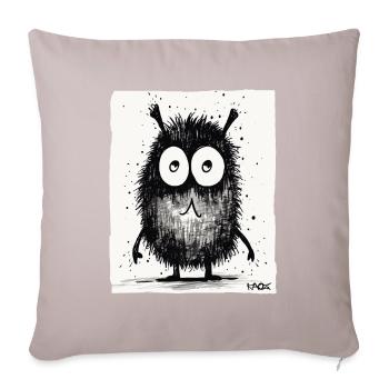 Funny little monster - Sofa pillowcase 17,3'' x 17,3'' (45 x 45 cm) - light taupe - Front