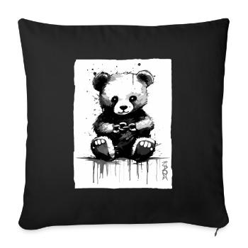 Chain Breaker: Small Cuddly Fabric Bear - Sofa pillowcase 17,3'' x 17,3'' (45 x 45 cm) - black - Front