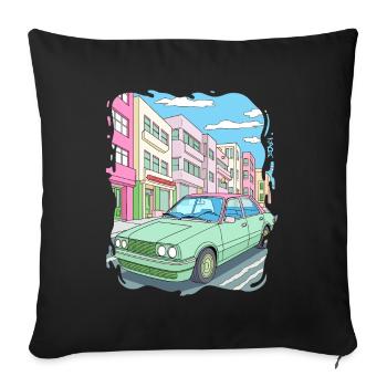 Candy Colored Road Cruiser Car - Sofa pillowcase 17,3'' x 17,3'' (45 x 45 cm) - black - Front