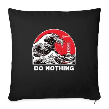 Kanagawa says: Don't do anything - Sofa pillowcase 17,3'' x 17,3'' (45 x 45 cm) - black - Front