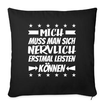 Lustiger Spruch Humor Sarkasmus Ironie Witzig - Sofakissenbezug 45 x 45 cm - Schwarz - Vorne