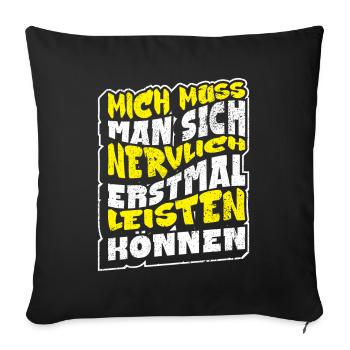 Lustiger Spruch Sarkasmus Ironie Humor Witzig - Sofakissenbezug 45 x 45 cm - Schwarz - Vorne
