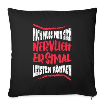Lustiger Spruch Humor Sarkasmus Ironie Witzig - Sofakissenbezug 45 x 45 cm - Schwarz - Vorne