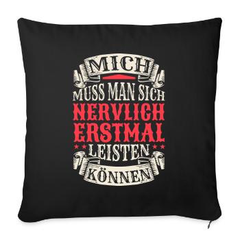 Lustiger Spruch Humor Geschenkidee Witzig Ironie - Sofakissenbezug 45 x 45 cm - Schwarz - Vorne