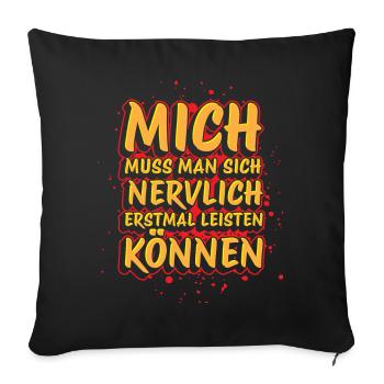 Lustiger Spruch Humor Geschenkidee Witzig Ironie - Sofakissenbezug 45 x 45 cm - Schwarz - Vorne