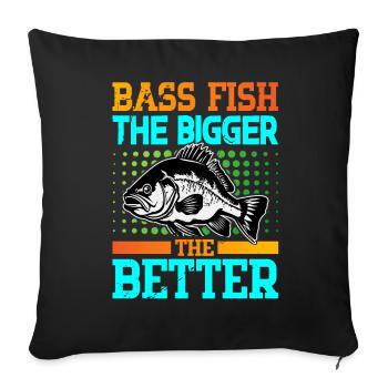 Barschfische je größer desto besser - Sofakissenbezug 45 x 45 cm - Schwarz - Vorne