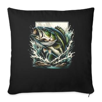 Poisson bar - Housse de coussin décorative 45 x 45 cm - noir - Devant