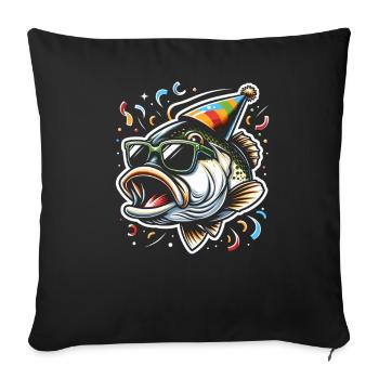 Poisson bar - Housse de coussin décorative 45 x 45 cm - noir - Devant