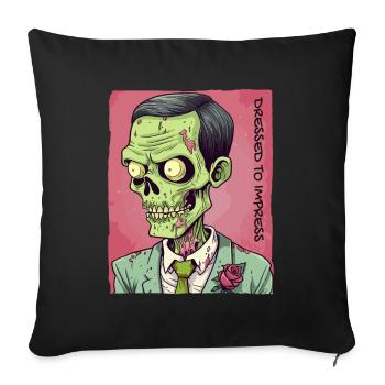 Dressed to Impress: Zombie Gentleman - Sofa pillowcase 17,3'' x 17,3'' (45 x 45 cm) - black - Front