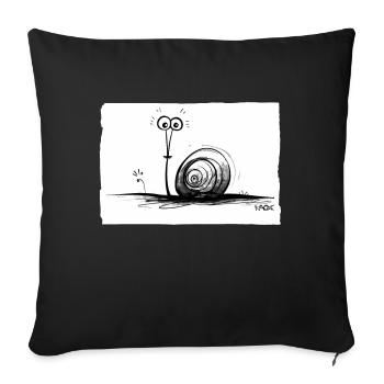 Funny Cute Pencil Snail - Sofa pillowcase 17,3'' x 17,3'' (45 x 45 cm) - black - Front