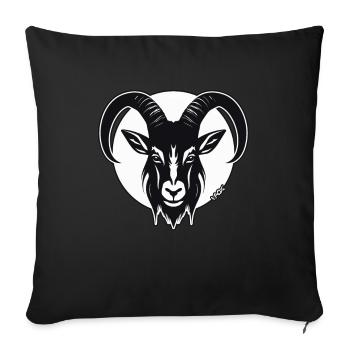 The Shadow Goat, a billy goat - Sofa pillowcase 17,3'' x 17,3'' (45 x 45 cm) - black - Front