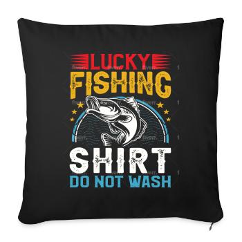 Chemise de pêche porte-bonheur ne pas laver - Housse de coussin décorative 45 x 45 cm - noir - Devant