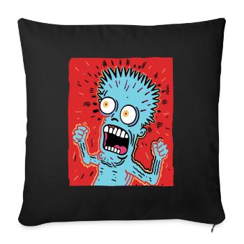Cartoon art of a crazy guy - Sofa pillowcase 17,3'' x 17,3'' (45 x 45 cm) - black - Front