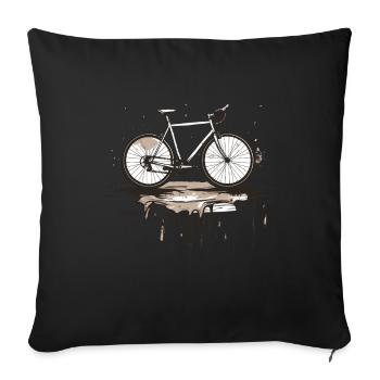 Road Bike, Road Bike, Gravel Bike, Cycling - Sofa pillowcase 17,3'' x 17,3'' (45 x 45 cm) - black - Front