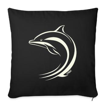Minimal Dolphin - Sofa pillowcase 17,3'' x 17,3'' (45 x 45 cm) - black - Front