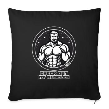 Bodybuilding Gym : Vérification musculaire - Housse de coussin décorative 45 x 45 cm - noir - Devant