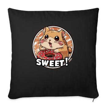 Un hamster super mignon et mignon - Housse de coussin décorative 45 x 45 cm - noir - Devant