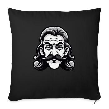 Mustache Man with Neck Mat Mullet - Sofa pillowcase 17,3'' x 17,3'' (45 x 45 cm) - black - Front
