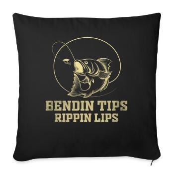Bendin Tips Rippin Lips - Sofakissenbezug 45 x 45 cm - Schwarz - Vorne