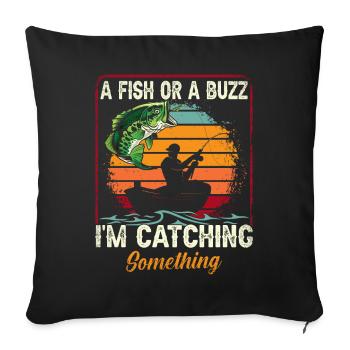 A Fish or a buzz I'm catching Something - Sofa pillowcase 17,3'' x 17,3'' (45 x 45 cm) - black - Front
