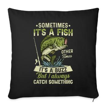 Manchmal ist es ein Fisch, manchmal ist es ein Summen - Sofakissenbezug 45 x 45 cm - Schwarz - Vorne