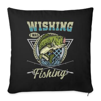 J’aimerais pêcher - Housse de coussin décorative 45 x 45 cm - noir - Devant