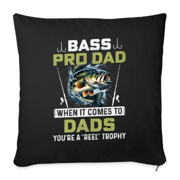 Bass Pro Dad - Sofa pillowcase 17,3'' x 17,3'' (45 x 45 cm) - black - Front