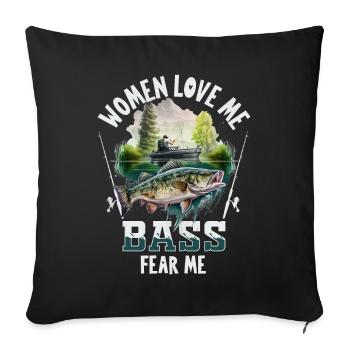 Women love Me Bass fear me - Sofa pillowcase 17,3'' x 17,3'' (45 x 45 cm) - black - Front