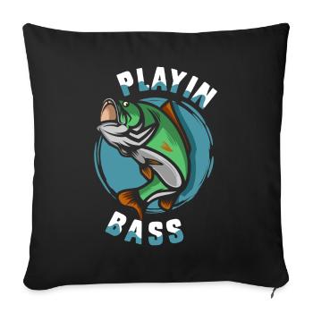 Jouer de la basse - Housse de coussin décorative 45 x 45 cm - noir - Devant