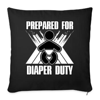 Prepared for diaper duty - Sofa pillowcase 17,3'' x 17,3'' (45 x 45 cm) - black - Front