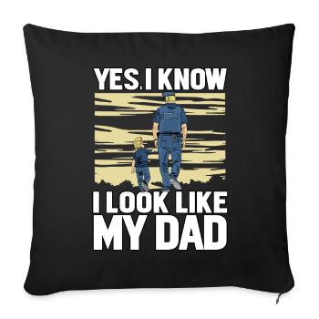 Oui, je sais que je ressemble à mon père - Housse de coussin décorative 45 x 45 cm - noir - Devant