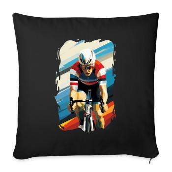 Simply Retro Road Bike Ride - Sofa pillowcase 17,3'' x 17,3'' (45 x 45 cm) - black - Front